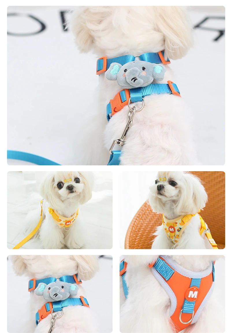 Adjustable French Bulldog Pet Neck Collar for Dogs Animal Print Puppy Harness Vest Polyester Small Medium Dog Leash Accessories - Image 9