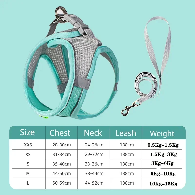 Dog Harness Leash Set for Small Dogs French Bulldog Chihuahua Pug Outdoor Walking Lead Leash Adjustable Puppy Cat Harness Vest - Image 11