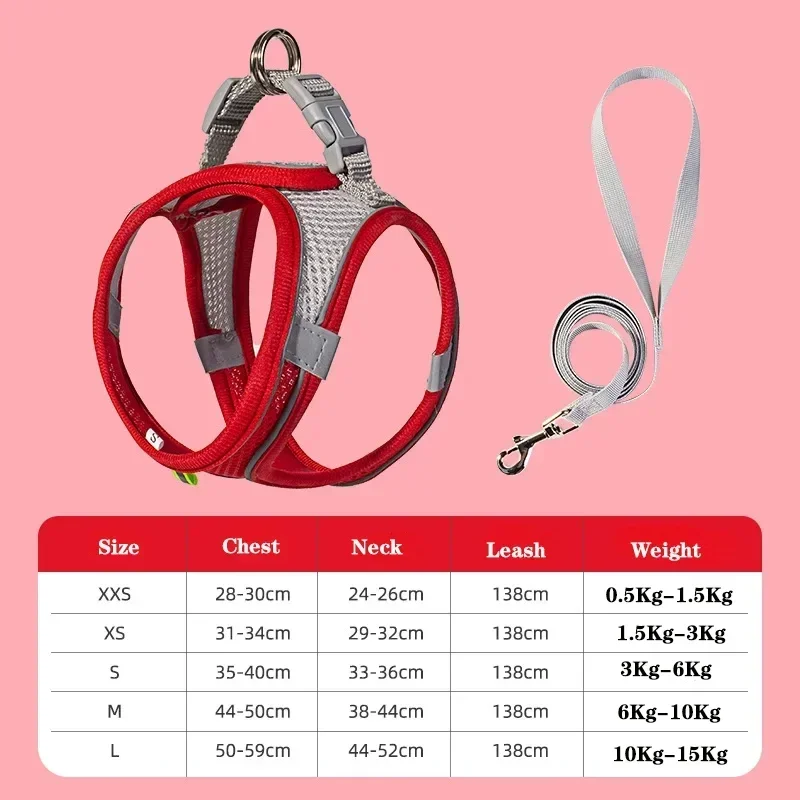 Dog Harness Leash Set for Small Dogs French Bulldog Chihuahua Pug Outdoor Walking Lead Leash Adjustable Puppy Cat Harness Vest - Image 9