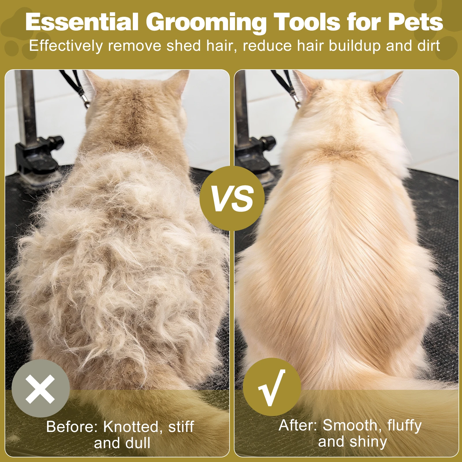Dog Brush for Shedding Deshedding Brush for Dogs Pet Hair Removal Tool Painless Wood Remover for Pet Hair Cats Horses Cleaning - Image 2