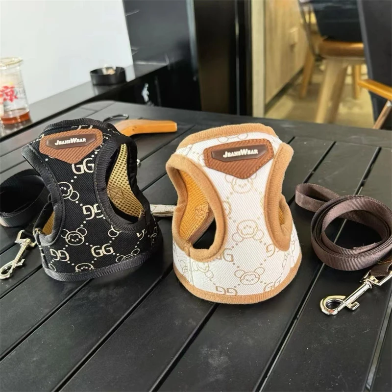 Adjustable French Bulldog Pet Neck Collar for Dogs Animal Print Puppy Harness Vest Polyester Small Medium Dog Leash Accessories - Image 7