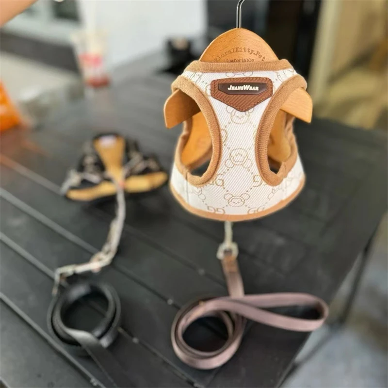 Adjustable French Bulldog Pet Neck Collar for Dogs Animal Print Puppy Harness Vest Polyester Small Medium Dog Leash Accessories - Image 15