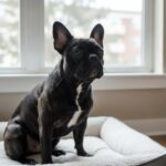 A French Bulldog sitting calmly by a window