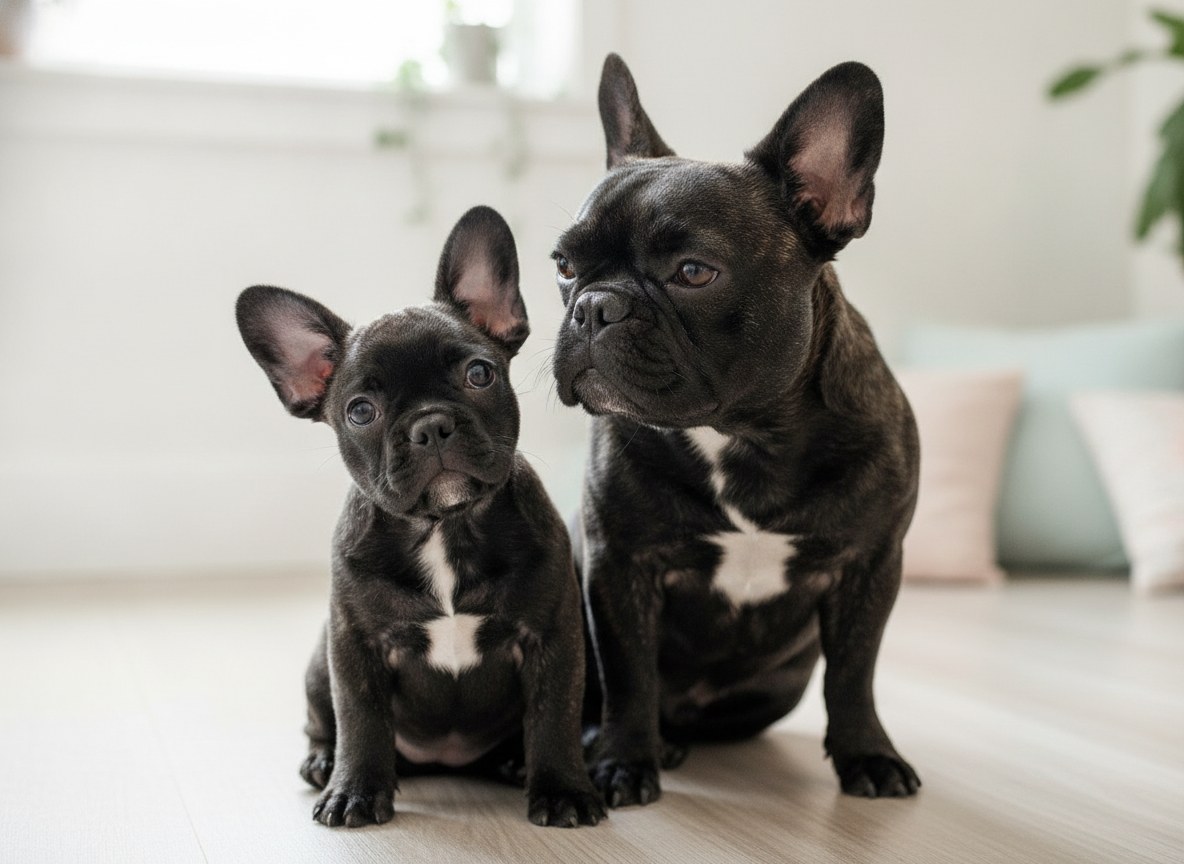 A French Bulldog puppy with erect bat ears