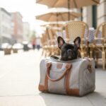 French Bullhuahua, a French Bulldog Chihuahua mix, out on a city walk