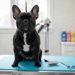 French Boodle grooming, a French Bulldog Poodle mix needs regular coat care