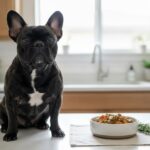 French Bulldog waiting for a bowl of novel protein dog food