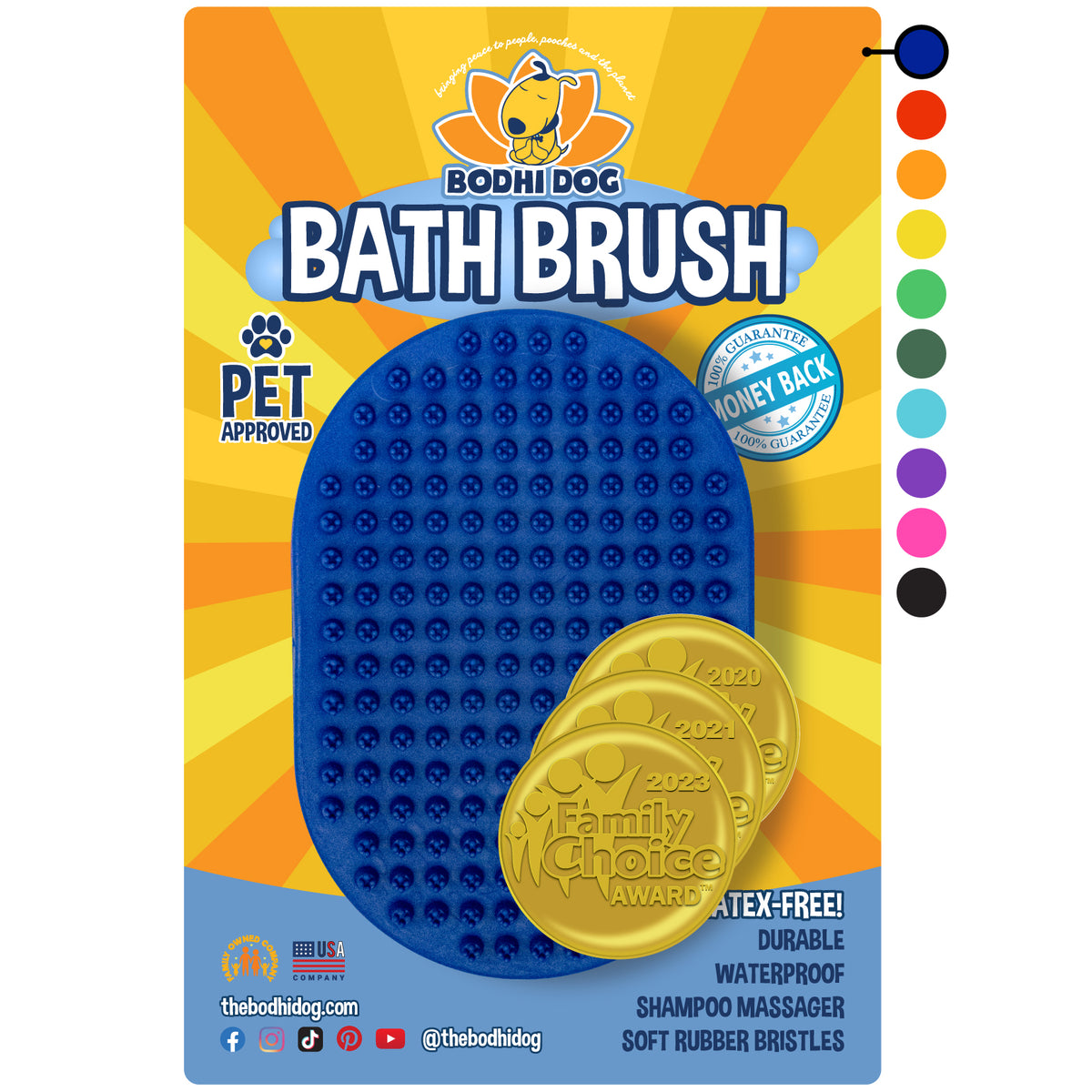 Bodhi Dog Bath Brush Blue